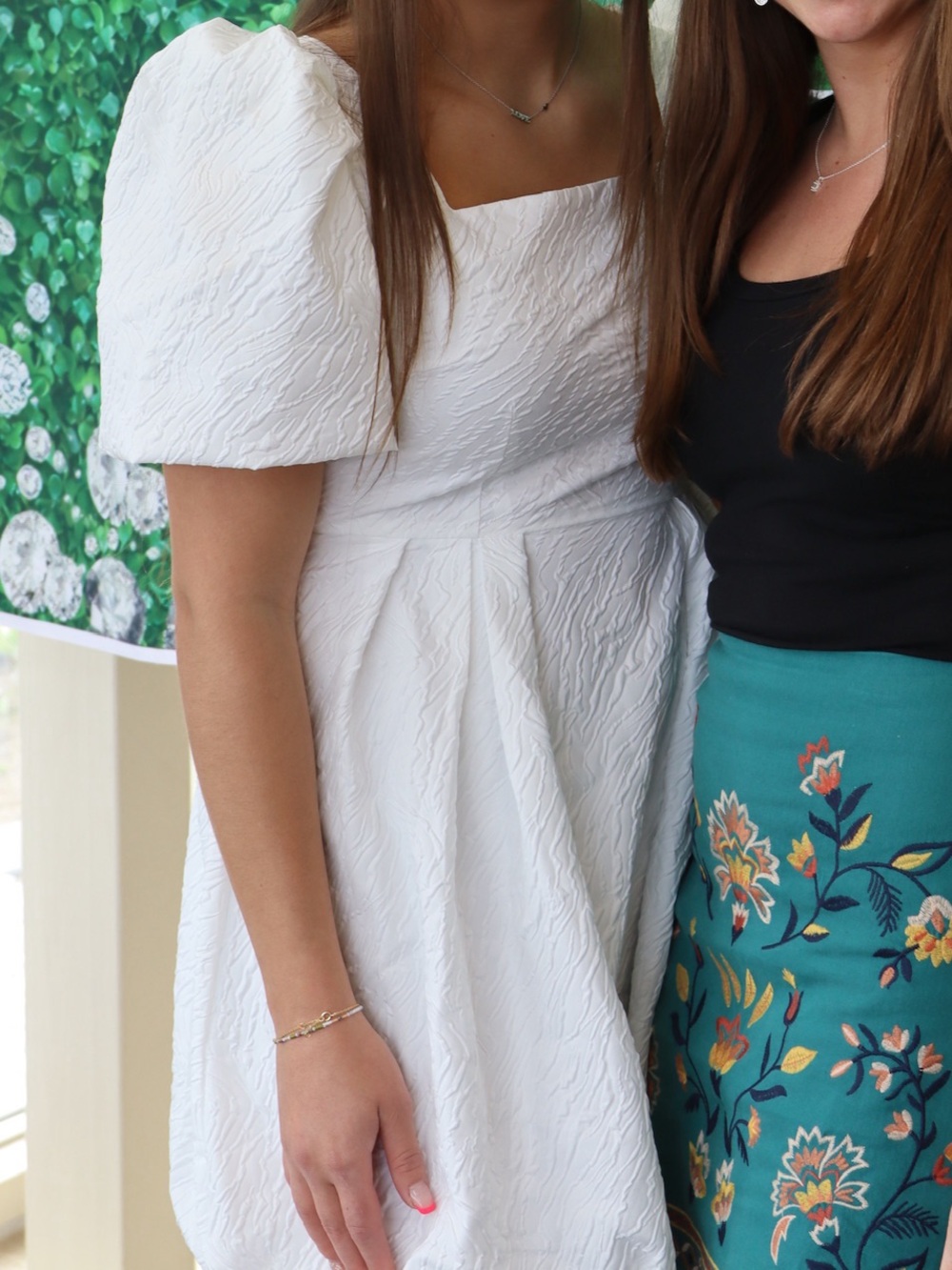 SHEIN White Textured Mini Dress with Puff Sleeves - Picture 4 of 5
